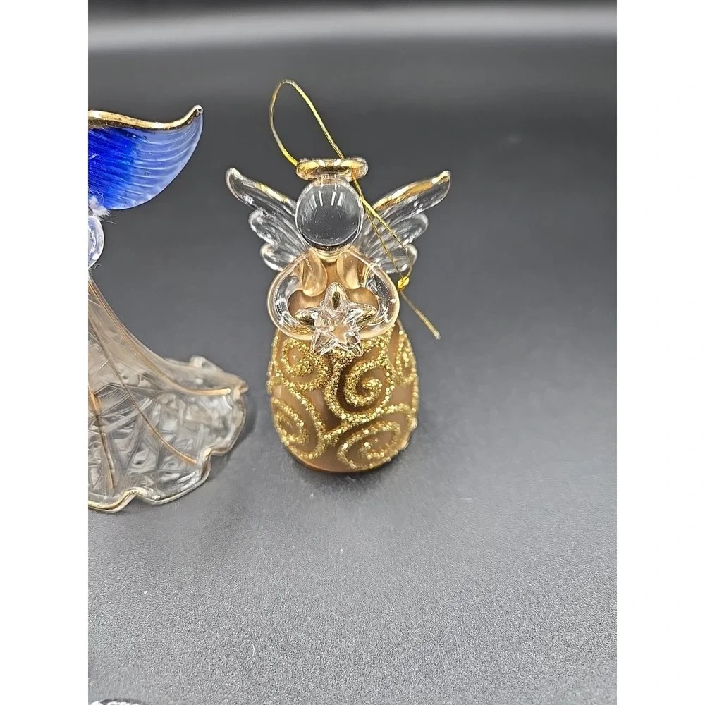 Christmas Angel Hand-crafted Glass Ornament Lot Of‎ 4 2.75